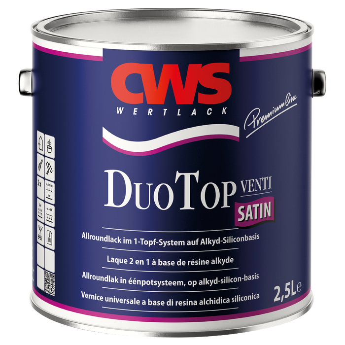 CWS WERTLACK Duotop Satin 0,75L / 2,5L-Lack-MM Farben