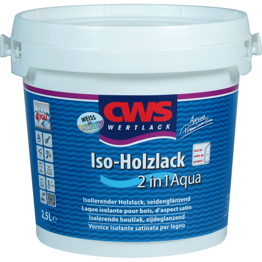 CWS WERTLACK Iso-Holzlack 2in1 Aqua 0,75L / 2,5L-Lack-MM Farben