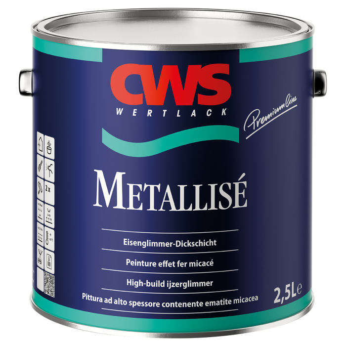 CWS WERTLACK Metallisé Aqua RAL 9006 0,75L / 2,5L-Lack-MM Farben