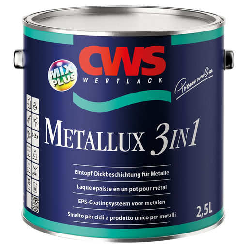 CWS WERTLACK Metallux 3in1 1L / 2,5L-Lack-MM Farben