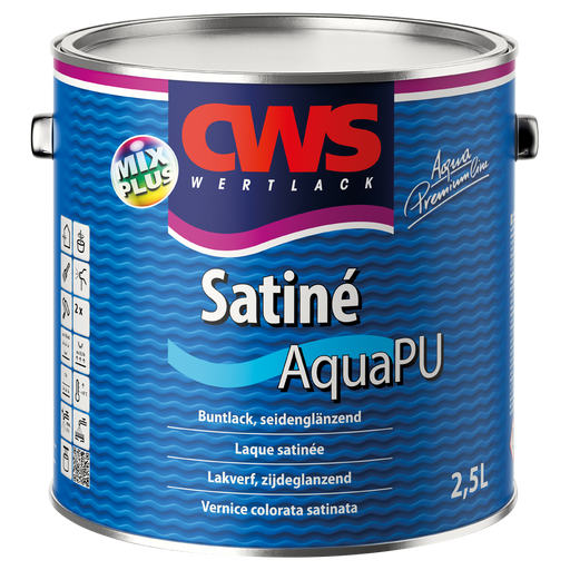 CWS WERTLACK Satiné Aqua PU 0,75L / 2,5L-Lack-MM Farben
