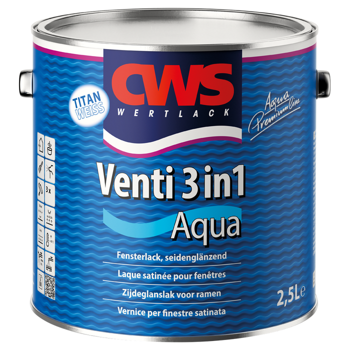 CWS WERTLACK Venti 3in1 Aqua 0,75L / 2,5L-Lack-MM Farben