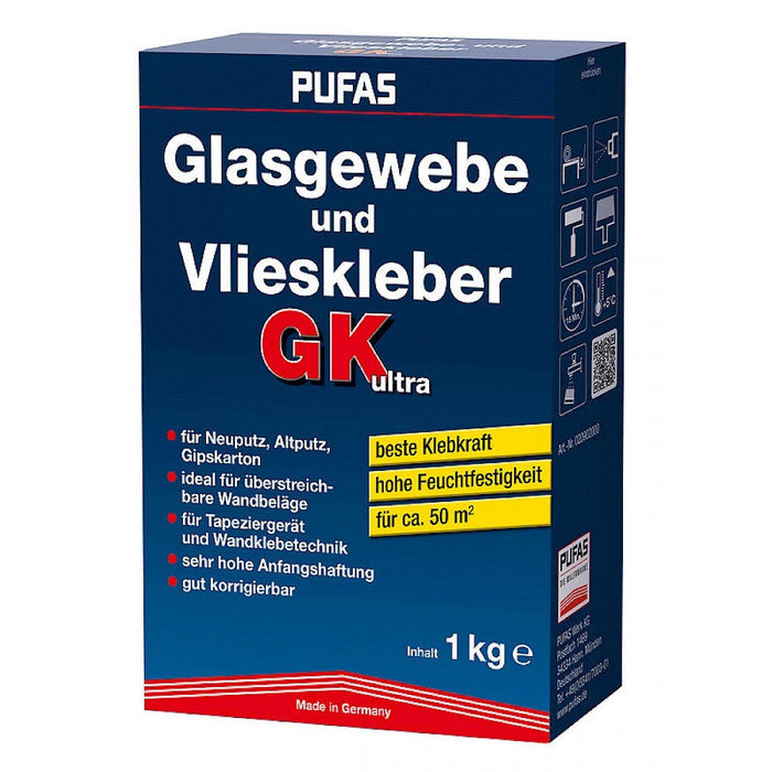 Pufas Glasgewebe- und Vlieskleber GK 1kg-4007954209028-MM Farben
